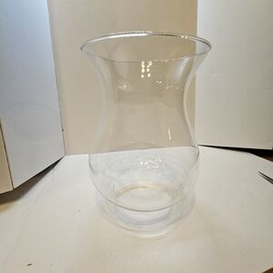 (3) Vtg Clear Glass Hurricane  Lamp Shade 9" Tall, 5"top, 3 1/2" Base. See Pics!